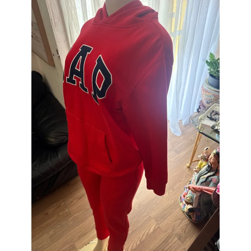 Gap Kids Red Fleece Hoodie‎ and Sweatpants Set Arch Logo XXL 14-16
